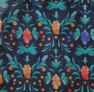 a close up of a colorful floral print fabric