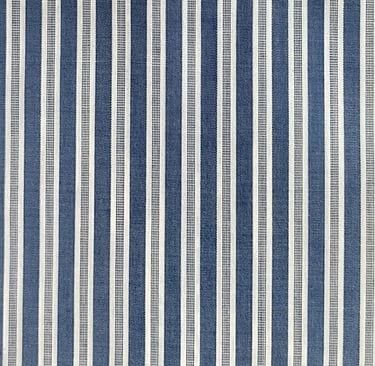 a blue and white striped fabric with a white stripe