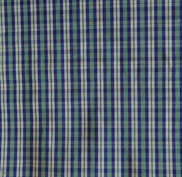 a close up of a blue and white checkered checkered shirt
