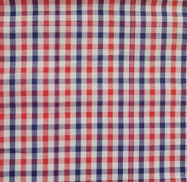 a red and white checkered plaid shirting