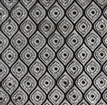 Lace fabric with embroidered sequins