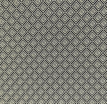 a jacquard fabric with a black and white pattern with a pattern of circles and squares