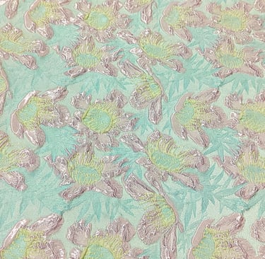 Close-up of a floral jacquard fabric