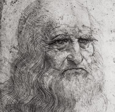 Leonardo Da Vinci's black and white self-portrait