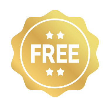 A 10-point gold star with the word "Free" in the centre of it