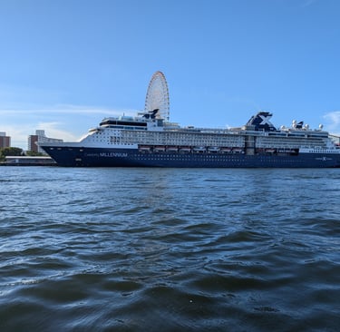 Celebrity Millennium Cruise Ship docked in Osaka, Japan