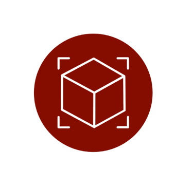 a red box with a square box on it