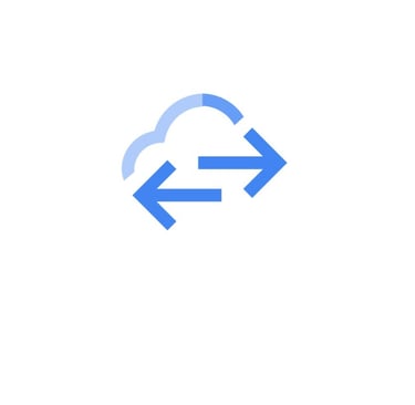 a cloud computing cloud computing logo with arrows