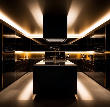 Modern black kitchen
