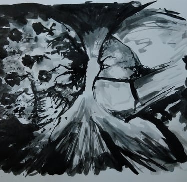 a black and white drawing of a nurse fighting against covid