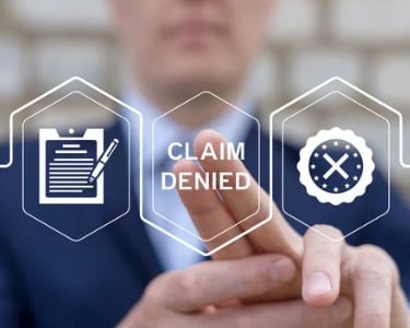 Denied insurance claim document ready for review or dispute process