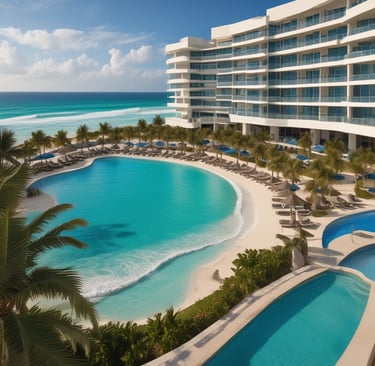 An old wooden house with a brown tiled roof stands in front of two modern high-rise apartment buildings. The house has a weathered appearance with a small window, and there is a 'for sale' sign on the side. The modern buildings behind are much taller, with multiple balconies and windows. The sky is a clear blue.