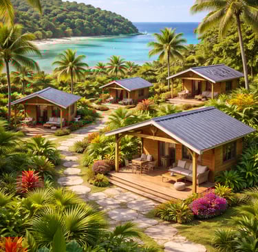 Bungalows en bois en kit Martinique - 4 bungalows en résidence touristique