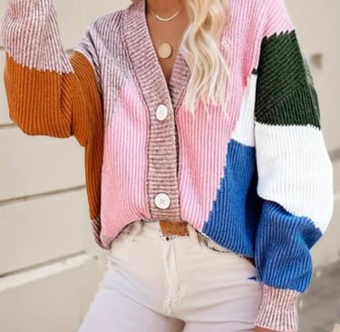 Gilet patchwork multicolor bien chaud automne hiver californian sand & wild child