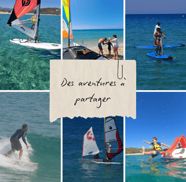 surf, windsurf, planche à voile, pedalo, catamaran à Lozari, Ile rousse, Corsica