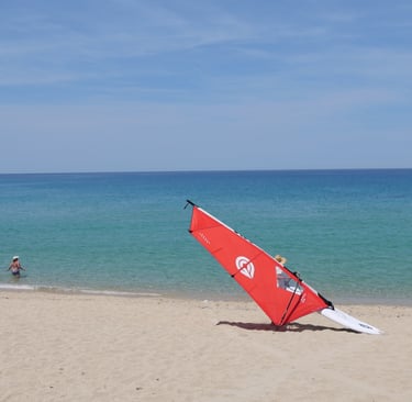 Photo de l'école de planche à voile en corse, à Lozari