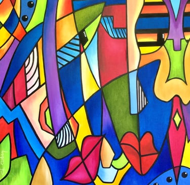 tableau-visages-abstraits-colores