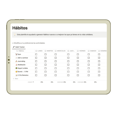 habits notion template