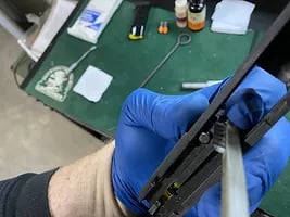 FIREARM CLEANING WITH A NYLON BRISTLE BRUSH