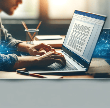 a man sitting at a desk working on a laptop