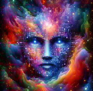Behold, the essence of AI, woven into the fabric of the cosmos itself!