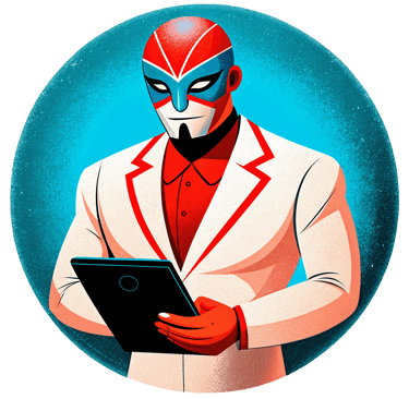 a man in a white suit and red jacket
