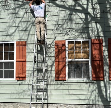 Custom window screen installation for a residential home in Myrtle Beach.