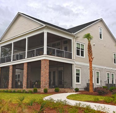 Screen porch on the 2nd story with fiberglass screen.