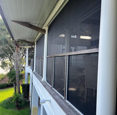 2nd story screen porch with Super Screen overlooking the beach. 