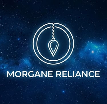 mon logo, un pendule dans deux cercles blancs
