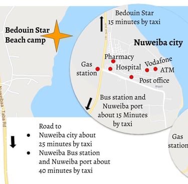 a map of the location of Nuweiba city