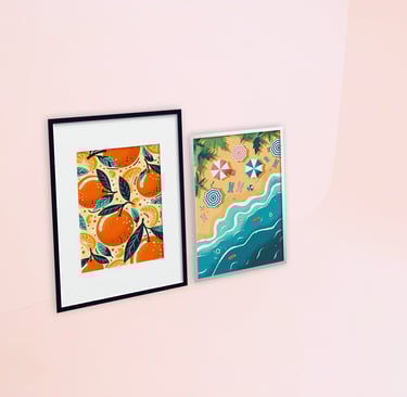 two framed art prints