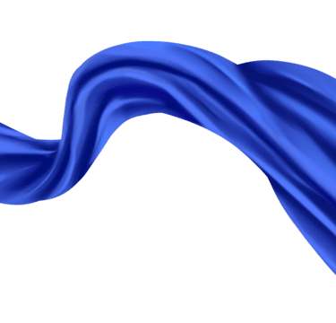 a blue silky fabric with a flowing blue fabric