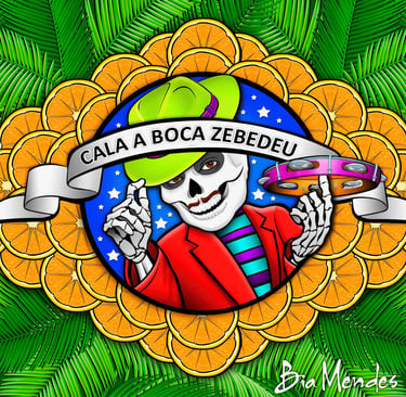 a skeleton in a mexican - style costume with a hat and a hat