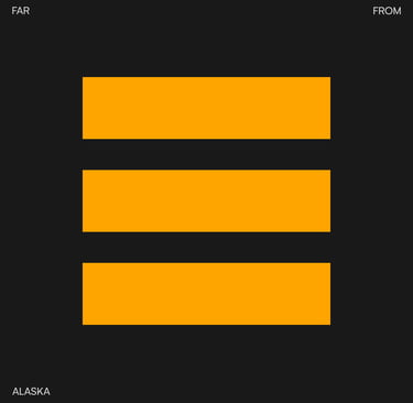 a black and yellow poster with the words far far far away from the camera