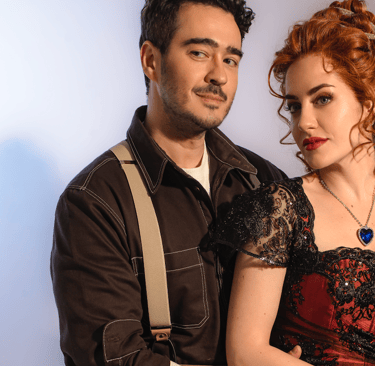 a man and woman in a dress and a man in a dress