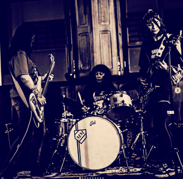 a band playing a song in a band