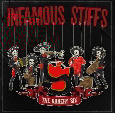 a group of skeletons hanging from strings and strings