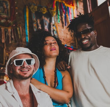 a man and woman in sunglasses and sunglasses