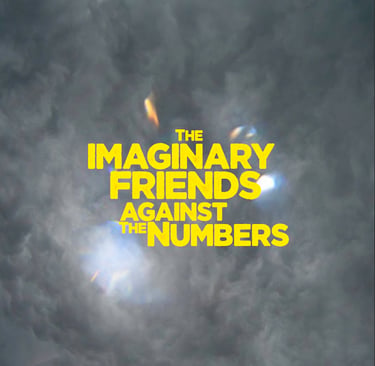 a poster of a group of people standing in front of a cloudy sky
