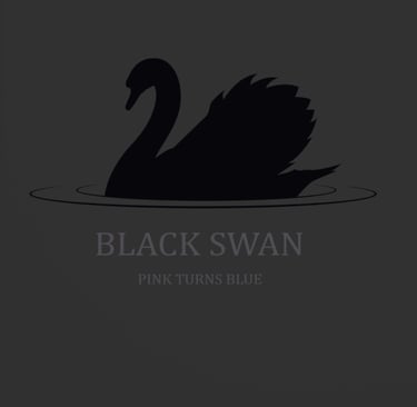 a black swan in a black and white photo