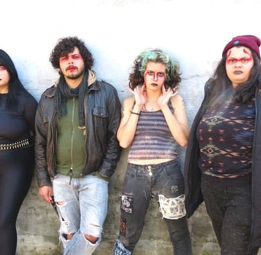 a group of people standing next to each other