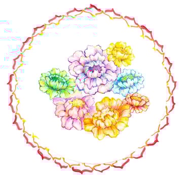 Seven Flowers 70x50 cm Técnica mixta, acrílicos, acuarela, tintas, rotuladores sobre papel 2015
