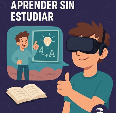 Niño aprende con gafas de realidad virtual