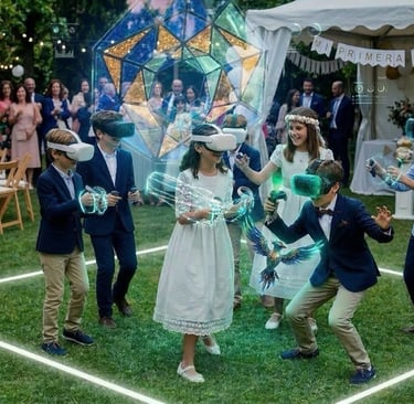 animacion en comunion con realidad virtual en grupo