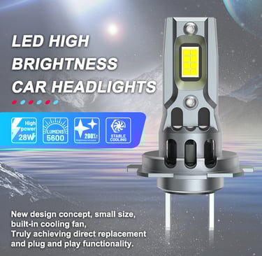 a car headlight with a bright light shining down