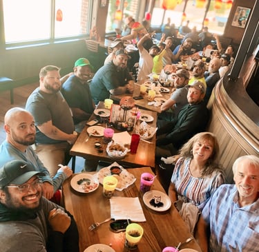 Aynes Landscape Team at group lunch