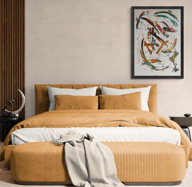 location d'oeuvre d'art peinture de l'artiste tiwan pour commerces et hotellerie 