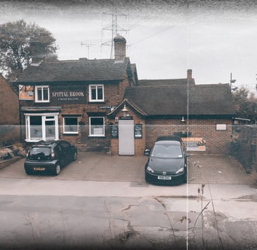 a vintage photo of a country pub