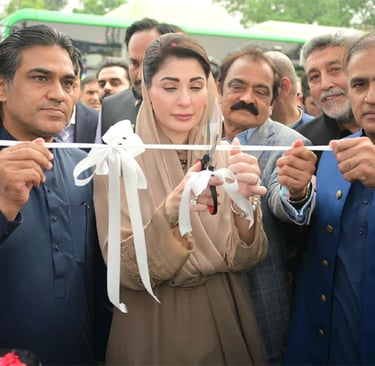 CM Punjab Maryam Nawaz Inaugurates Faisalabad’s First Electric Bus Service